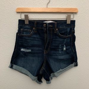 High waisted denim shorts